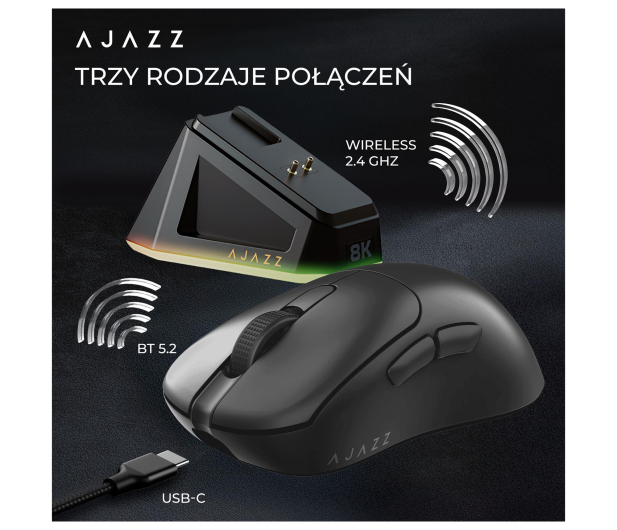 Ajazz AJ179PRO 3395-8K ze stacją dokującą czarna - 1536388 - zdjęcie 8
